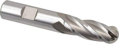 Hertel - 5/8" Diam, 1-5/8" LOC, 4 Flute Cobalt Ball End Mill - Uncoated, Single End, 3-3/4" OAL, 5/8" Shank Diam, Spiral Flute - USA Tool & Supply