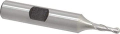 Hertel - 1/8" Diam, 3/8" LOC, 2 Flute High Speed Steel Ball End Mill - Uncoated, Single End, 2-5/16" OAL, 3/8" Shank Diam, Spiral Flute - USA Tool & Supply