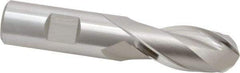 Hertel - 3/4" Diam, 1-5/8" LOC, 2 Flute High Speed Steel Ball End Mill - Uncoated, Single End, 3-7/8" OAL, 3/4" Shank Diam, Spiral Flute - USA Tool & Supply