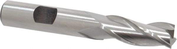 Hertel - 1/2", 1-1/4" LOC, 1/2" Shank Diam, 3-1/4" OAL, 3 Flute, High Speed Steel Square End Mill - Single End, Uncoated, Spiral Flute, 30° Helix, Centercutting, Right Hand Cut, Right Hand Flute - USA Tool & Supply