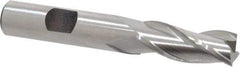 Hertel - 1/2", 1-1/4" LOC, 1/2" Shank Diam, 3-1/4" OAL, 3 Flute, High Speed Steel Square End Mill - Single End, Uncoated, Spiral Flute, 30° Helix, Centercutting, Right Hand Cut, Right Hand Flute - USA Tool & Supply
