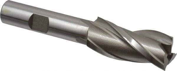 Hertel - 3/4", 1-5/8" LOC, 1/2" Shank Diam, 3-5/8" OAL, 3 Flute, High Speed Steel Square End Mill - Single End, Uncoated, Centercutting - USA Tool & Supply
