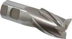 Hertel - 1-1/2", 2" LOC, 1-1/4" Shank Diam, 4-1/2" OAL, 3 Flute, High Speed Steel Square End Mill - Single End, Uncoated, Spiral Flute, 30° Helix, Centercutting, Right Hand Cut, Right Hand Flute - USA Tool & Supply