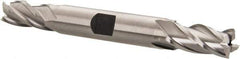 Hertel - 9/16", 1-3/8" LOC, 5/8" Shank Diam, 5" OAL, 4 Flute, High Speed Steel Square End Mill - Double End, Uncoated, Spiral Flute, 30° Helix, Centercutting, Right Hand Cut, Right Hand Flute - USA Tool & Supply