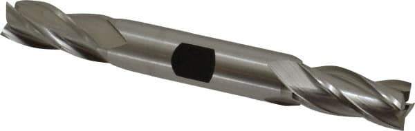 Hertel - 15/32", 1" LOC, 1/2" Shank Diam, 4-1/8" OAL, 4 Flute, High Speed Steel Square End Mill - Double End, Uncoated, Spiral Flute, 30° Helix, Right Hand Cut, Right Hand Flute - USA Tool & Supply