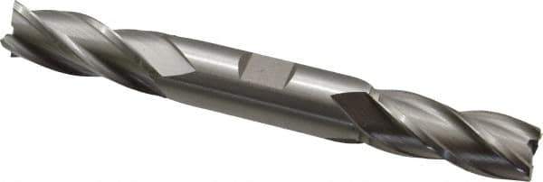 Hertel - 19/32", 1-3/8" LOC, 5/8" Shank Diam, 5" OAL, 4 Flute, High Speed Steel Square End Mill - Double End, Uncoated, Spiral Flute, 30° Helix, Right Hand Cut, Right Hand Flute - USA Tool & Supply