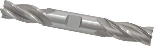 Hertel - 5/8", 1-3/8" LOC, 5/8" Shank Diam, 5" OAL, 4 Flute, High Speed Steel Square End Mill - Double End, Uncoated, Spiral Flute, 30° Helix, Right Hand Cut, Right Hand Flute - USA Tool & Supply