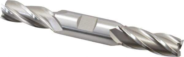 Hertel - 21/32", 1-5/8" LOC, 3/4" Shank Diam, 5-5/8" OAL, 4 Flute, High Speed Steel Square End Mill - Double End, Uncoated, Spiral Flute, 30° Helix, Right Hand Cut, Right Hand Flute - USA Tool & Supply
