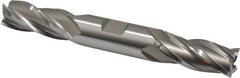 Hertel - 23/32", 1-5/8" LOC, 3/4" Shank Diam, 5-5/8" OAL, 4 Flute, High Speed Steel Square End Mill - Double End, Uncoated, Spiral Flute, 30° Helix, Right Hand Cut, Right Hand Flute - USA Tool & Supply