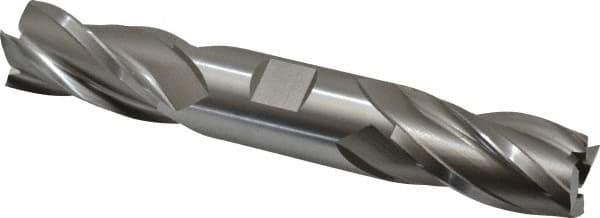 Hertel - 1", 1-7/8" LOC, 1" Shank Diam, 6-3/8" OAL, 4 Flute, High Speed Steel Square End Mill - Double End, Uncoated, Spiral Flute, 30° Helix, Right Hand Cut, Right Hand Flute - USA Tool & Supply