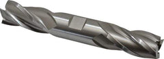 Hertel - 1", 1-7/8" LOC, 1" Shank Diam, 6-3/8" OAL, 4 Flute, High Speed Steel Square End Mill - Double End, Uncoated, Spiral Flute, 30° Helix, Right Hand Cut, Right Hand Flute - USA Tool & Supply