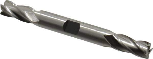 Hertel - 23/64", 3/4" LOC, 3/8" Shank Diam, 3-1/2" OAL, 4 Flute, High Speed Steel Square End Mill - Double End, Uncoated, Spiral Flute, 30° Helix, Right Hand Cut, Right Hand Flute - USA Tool & Supply