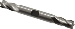 Hertel - 23/64", 3/4" LOC, 3/8" Shank Diam, 3-1/2" OAL, 4 Flute, High Speed Steel Square End Mill - Double End, Uncoated, Spiral Flute, 30° Helix, Right Hand Cut, Right Hand Flute - USA Tool & Supply