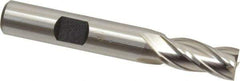Hertel - 11/32", 3/4" LOC, 3/8" Shank Diam, 2-1/2" OAL, 4 Flute, High Speed Steel Square End Mill - Single End, Uncoated, Spiral Flute, 30° Helix, Right Hand Cut, Right Hand Flute - USA Tool & Supply