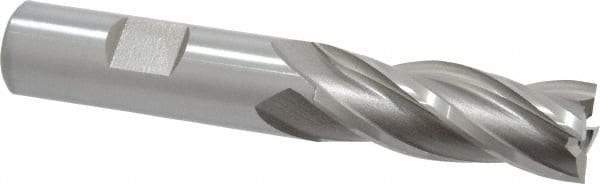 Hertel - 5/8", 1-5/8" LOC, 5/8" Shank Diam, 3-3/4" OAL, 4 Flute, High Speed Steel Square End Mill - Single End, Uncoated, Spiral Flute, 30° Helix, Right Hand Cut, Right Hand Flute - USA Tool & Supply