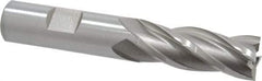 Hertel - 5/8", 1-5/8" LOC, 5/8" Shank Diam, 3-3/4" OAL, 4 Flute, High Speed Steel Square End Mill - Single End, Uncoated, Spiral Flute, 30° Helix, Right Hand Cut, Right Hand Flute - USA Tool & Supply