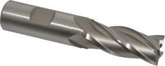 Hertel - 23/32", 1-5/8" LOC, 3/4" Shank Diam, 3-7/8" OAL, 4 Flute, High Speed Steel Square End Mill - Single End, Uncoated, Spiral Flute, 30° Helix, Right Hand Cut, Right Hand Flute - USA Tool & Supply