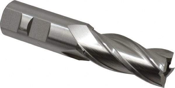 Hertel - 27/32", 1-7/8" LOC, 7/8" Shank Diam, 4-1/8" OAL, 4 Flute, High Speed Steel Square End Mill - Single End, Uncoated - USA Tool & Supply