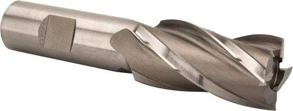Hertel - 15/16", 1-7/8" LOC, 3/4" Shank Diam, 4-1/8" OAL, 4 Flute, High Speed Steel Square End Mill - Single End, Uncoated, Spiral Flute, 30° Helix, Right Hand Cut, Right Hand Flute - USA Tool & Supply