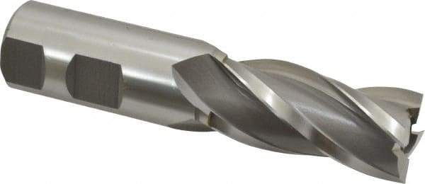 Hertel - 31/32", 2" LOC, 1" Shank Diam, 4-1/2" OAL, 4 Flute, High Speed Steel Square End Mill - Single End, Uncoated, Spiral Flute, 30° Helix, Right Hand Cut, Right Hand Flute - USA Tool & Supply