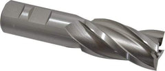 Hertel - 1", 1-7/8" LOC, 7/8" Shank Diam, 4-1/8" OAL, 4 Flute, High Speed Steel Square End Mill - Single End, Uncoated, Spiral Flute, 30° Helix, Right Hand Cut, Right Hand Flute - USA Tool & Supply
