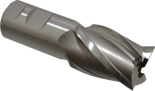 Hertel - 1-1/2", 2" LOC, 1-1/4" Shank Diam, 4-1/2" OAL, 4 Flute, High Speed Steel Square End Mill - Single End, Uncoated, Spiral Flute, 30° Helix, Right Hand Cut, Right Hand Flute - USA Tool & Supply