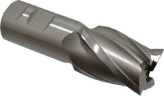 Hertel - 1-1/2", 2" LOC, 1-1/4" Shank Diam, 4-1/2" OAL, 4 Flute, High Speed Steel Square End Mill - Single End, Uncoated, Spiral Flute, 30° Helix, Right Hand Cut, Right Hand Flute - USA Tool & Supply