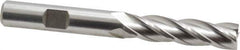 Hertel - 3/8", 1-1/2" LOC, 3/8" Shank Diam, 3-1/4" OAL, 4 Flute, High Speed Steel Square End Mill - Single End, Uncoated, Spiral Flute, 30° Helix, Right Hand Cut, Right Hand Flute - USA Tool & Supply