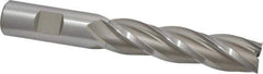 Hertel - 3/4", 3" LOC, 3/4" Shank Diam, 5-1/4" OAL, 4 Flute, High Speed Steel Square End Mill - Single End, Uncoated, Spiral Flute, 30° Helix, Right Hand Cut, Right Hand Flute - USA Tool & Supply