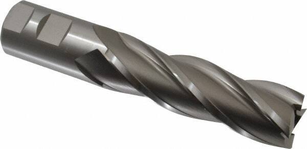 Hertel - 1-1/4", 4" LOC, 1-1/4" Shank Diam, 6-1/2" OAL, 4 Flute, High Speed Steel Square End Mill - Single End, Uncoated - USA Tool & Supply