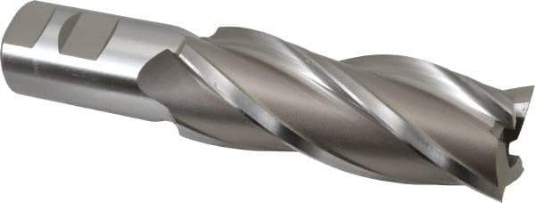 Hertel - 1-1/2", 4" LOC, 1-1/4" Shank Diam, 6-1/2" OAL, 4 Flute, High Speed Steel Square End Mill - Single End, Uncoated - USA Tool & Supply