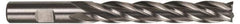 Hertel - 3/4", 2" LOC, 3/4" Shank Diam, 4-1/4" OAL, 4 Flute, High Speed Steel Square End Mill - Single End, Uncoated, Spiral Flute, 30° Helix, Centercutting, Right Hand Cut, Right Hand Flute - USA Tool & Supply