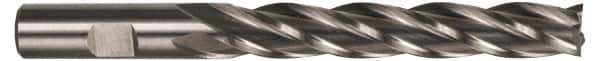 Hertel - 1-1/4", 4" LOC, 1-1/4" Shank Diam, 6-1/2" OAL, 4 Flute, High Speed Steel Square End Mill - Single End, Uncoated, Spiral Flute, 30° Helix, Centercutting, Right Hand Cut, Right Hand Flute - USA Tool & Supply
