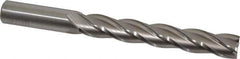 Hertel - 5/8", 4" LOC, 5/8" Shank Diam, 6-1/8" OAL, 4 Flute, High Speed Steel Square End Mill - Single End, Uncoated, Spiral Flute, 30° Helix, Right Hand Cut, Right Hand Flute - USA Tool & Supply