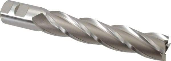 Hertel - 1-1/4", 6" LOC, 1-1/4" Shank Diam, 8-1/2" OAL, 4 Flute, High Speed Steel Square End Mill - Single End, Uncoated, Spiral Flute, 30° Helix, Right Hand Cut, Right Hand Flute - USA Tool & Supply