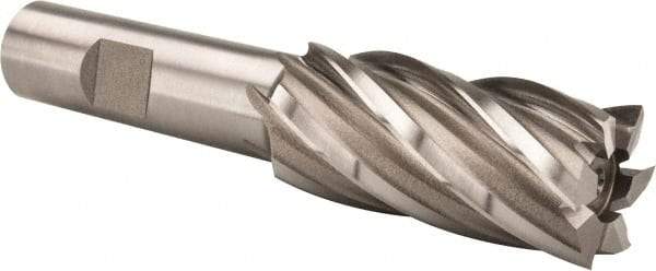 Hertel - 7/8", 1-7/8" LOC, 5/8" Shank Diam, 4" OAL, 6 Flute, High Speed Steel Square End Mill - Single End, Uncoated, Spiral Flute, 30° Helix, Right Hand Cut, Right Hand Flute - USA Tool & Supply