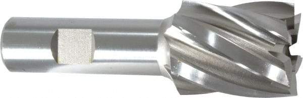 Hertel - 1-1/4", 1-1/2" LOC, 3/4" Shank Diam, 3-7/8" OAL, 6 Flute, High Speed Steel Square End Mill - Single End, Uncoated, Spiral Flute, 30° Helix, Right Hand Cut, Right Hand Flute - USA Tool & Supply