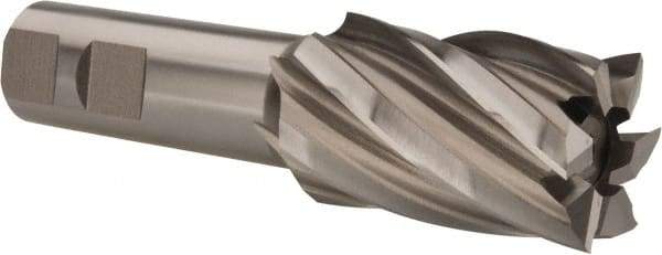Hertel - 1-1/4", 2" LOC, 7/8" Shank Diam, 4-1/2" OAL, 6 Flute, High Speed Steel Square End Mill - Single End, Uncoated, Spiral Flute, 30° Helix, Right Hand Cut, Right Hand Flute - USA Tool & Supply