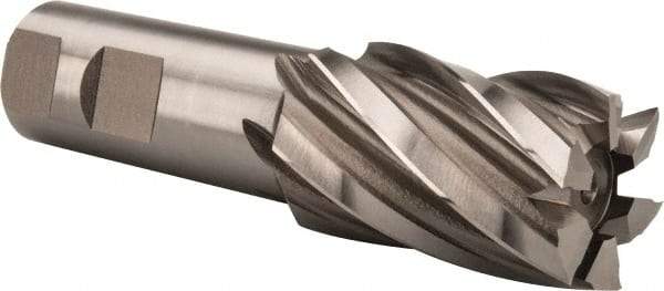 Hertel - 1-1/4", 2" LOC, 1" Shank Diam, 4-1/2" OAL, 6 Flute, High Speed Steel Square End Mill - Single End, Uncoated, Spiral Flute, 30° Helix, Right Hand Cut, Right Hand Flute - USA Tool & Supply
