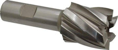 Hertel - 1-3/8", 1-1/2" LOC, 3/4" Shank Diam, 3-7/8" OAL, 6 Flute, High Speed Steel Square End Mill - Single End, Uncoated, Spiral Flute, 30° Helix, Right Hand Cut, Right Hand Flute - USA Tool & Supply
