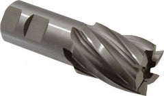 Hertel - 1-1/2", 2" LOC, 1-1/4" Shank Diam, 4-1/2" OAL, 6 Flute, High Speed Steel Square End Mill - Single End, Uncoated, Spiral Flute, 30° Helix, Right Hand Cut, Right Hand Flute - USA Tool & Supply