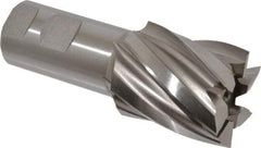 Hertel - 1-3/4", 2" LOC, 1-1/4" Shank Diam, 4-1/2" OAL, 6 Flute, High Speed Steel Square End Mill - Single End, Uncoated, Spiral Flute, 30° Helix, Right Hand Cut, Right Hand Flute - USA Tool & Supply