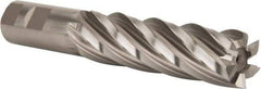 Hertel - 1-1/8", 4" LOC, 1" Shank Diam, 6-1/2" OAL, 6 Flute, High Speed Steel Square End Mill - Single End, Uncoated, Spiral Flute, 30° Helix, Right Hand Cut, Right Hand Flute - USA Tool & Supply