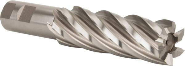 Hertel - 1-1/4", 4" LOC, 1" Shank Diam, 6-1/2" OAL, 6 Flute, High Speed Steel Square End Mill - Single End, Uncoated, Spiral Flute, 30° Helix, Right Hand Cut, Right Hand Flute - USA Tool & Supply