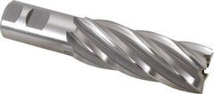 Hertel - 1-1/2", 4" LOC, 1-1/4" Shank Diam, 6-1/2" OAL, 6 Flute, High Speed Steel Square End Mill - Single End, Uncoated, Spiral Flute, 30° Helix, Right Hand Cut, Right Hand Flute - USA Tool & Supply