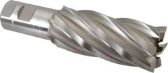 Hertel - 1-3/4", 4" LOC, 1-1/4" Shank Diam, 6-1/2" OAL, 6 Flute, High Speed Steel Square End Mill - Single End, Uncoated, Spiral Flute, 30° Helix, Right Hand Cut, Right Hand Flute - USA Tool & Supply