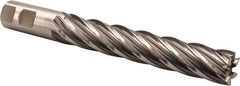 Hertel - 7/8", 5" LOC, 7/8" Shank Diam, 7-1/4" OAL, 6 Flute, High Speed Steel Square End Mill - Single End, Uncoated, Spiral Flute, 30° Helix, Right Hand Cut, Right Hand Flute - USA Tool & Supply