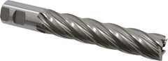 Hertel - 1-1/4", 6" LOC, 1-1/4" Shank Diam, 8-1/2" OAL, 6 Flute, High Speed Steel Square End Mill - Single End, Uncoated, Spiral Flute, 30° Helix, Right Hand Cut, Right Hand Flute - USA Tool & Supply