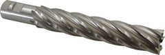 Hertel - 1-1/2", 8" LOC, 1-1/4" Shank Diam, 10-1/2" OAL, 6 Flute, High Speed Steel Square End Mill - Single End, Uncoated, Spiral Flute, 30° Helix, Right Hand Cut, Right Hand Flute - USA Tool & Supply