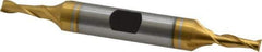 Hertel - 5/32", 7/16" LOC, 3/8" Shank Diam, 3-1/8" OAL, 2 Flute, High Speed Steel Square End Mill - Double End, TiN Finish, Spiral Flute, 30° Helix, Centercutting, Right Hand Cut, Right Hand Flute - USA Tool & Supply